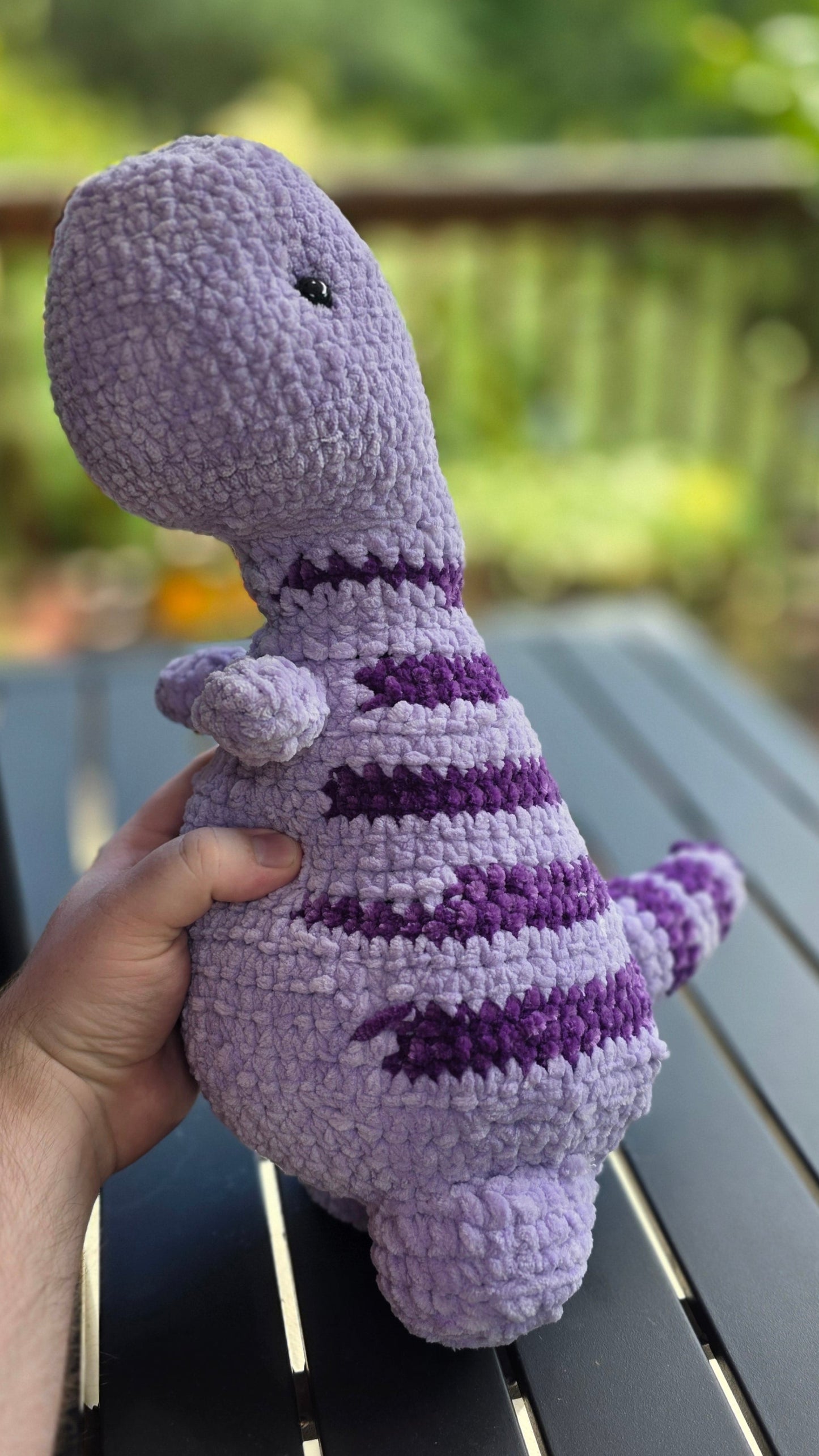 Purple Crochet Dinosaur