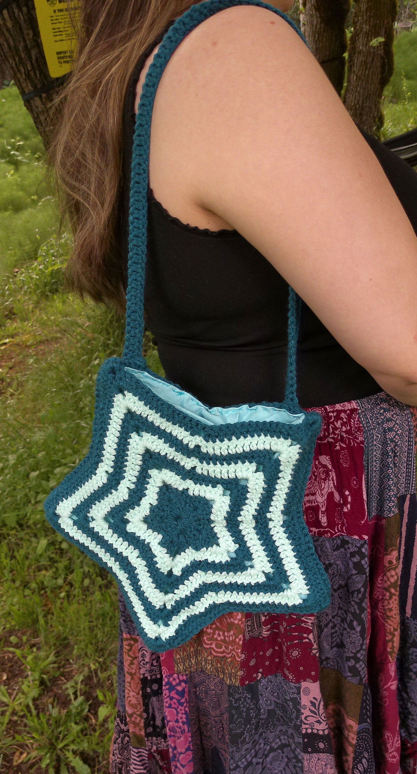 Crochet Star Bag – Blue