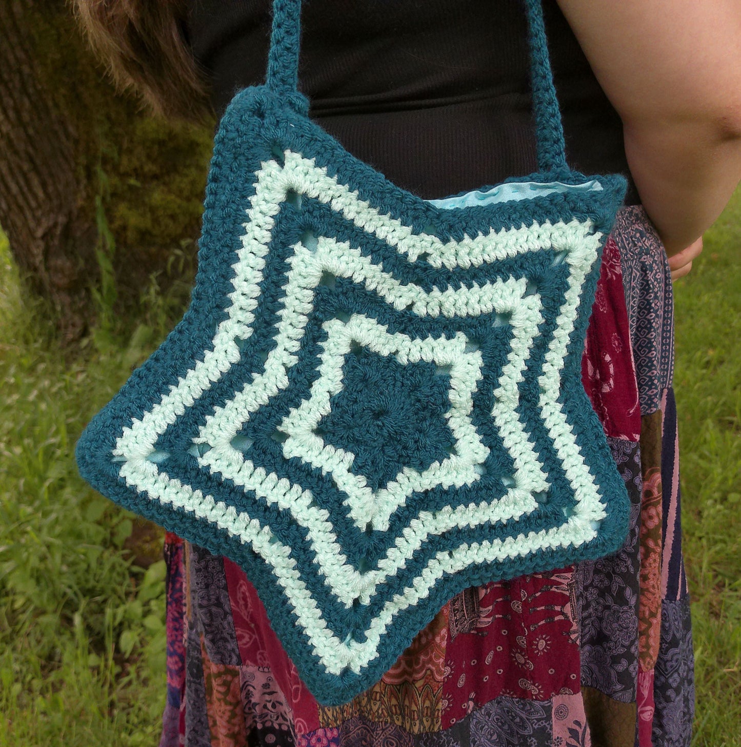 Crochet Star Bag – Blue