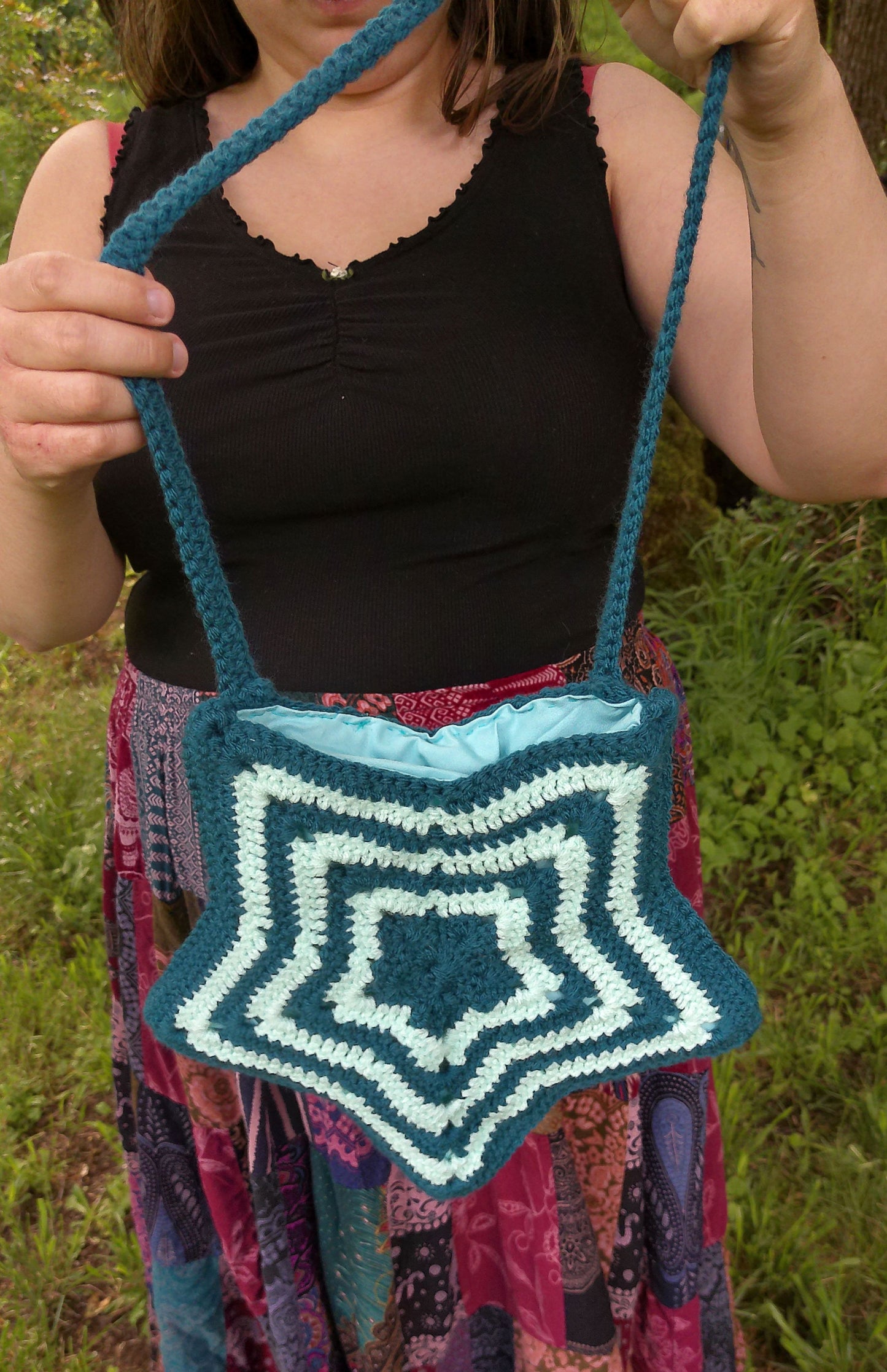 Crochet Star Bag – Blue