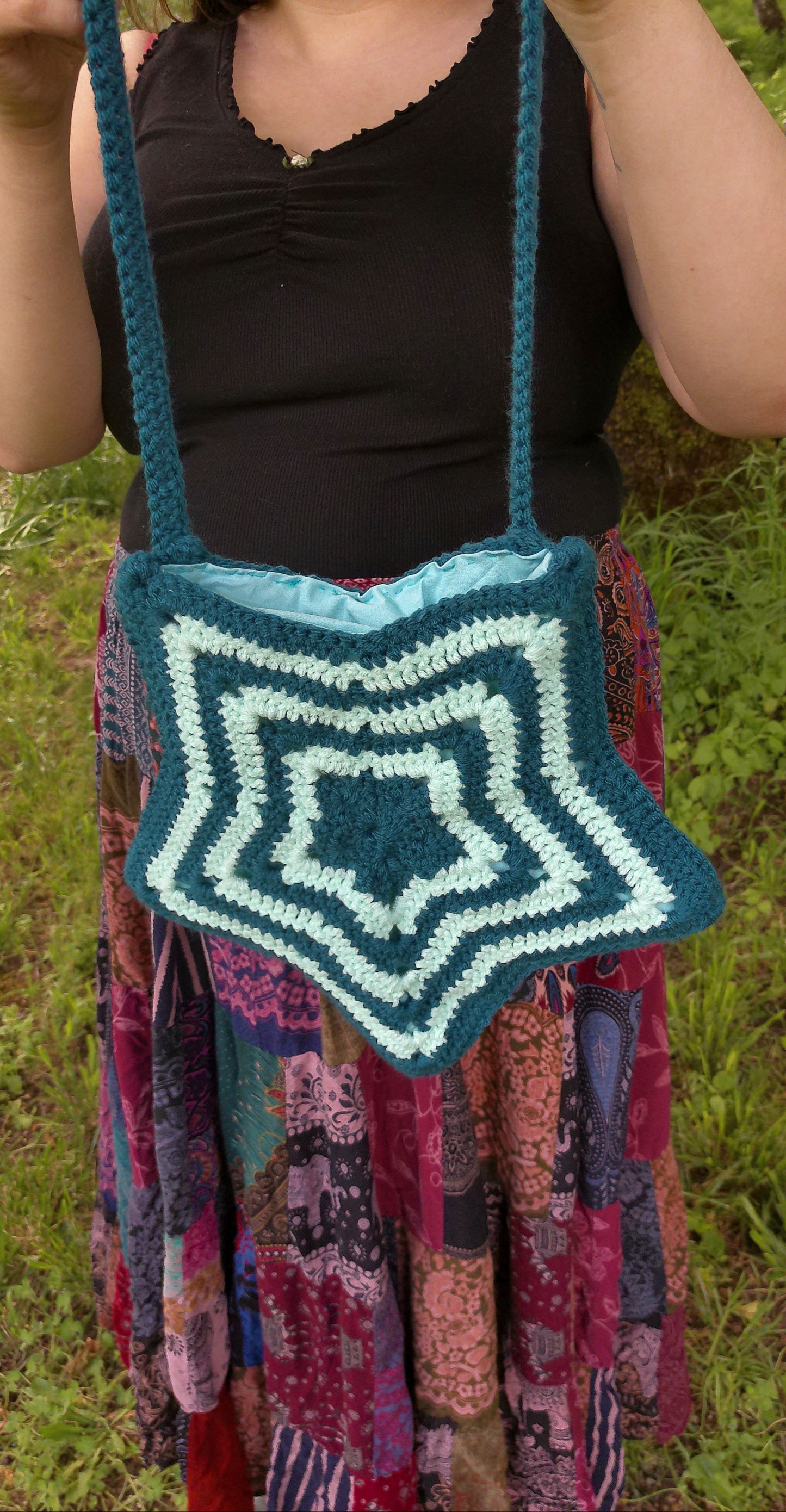 Crochet Star Bag – Blue