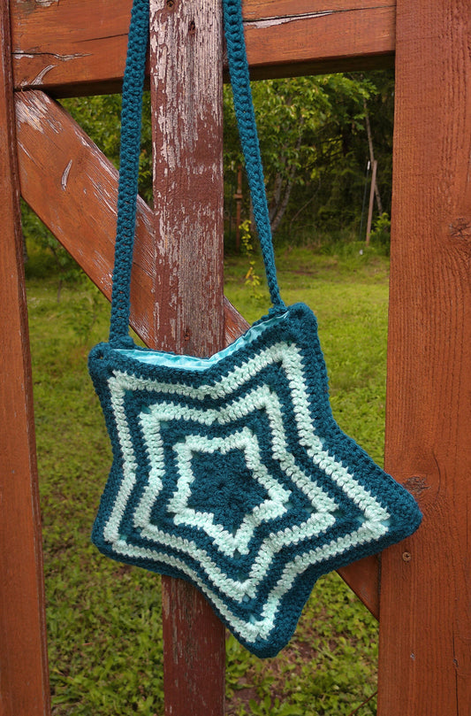 Crochet Star Bag – Blue