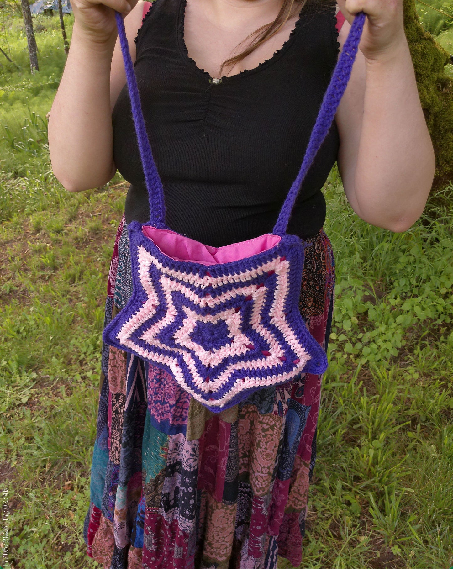 Crochet Star Bag – Pink & Purple