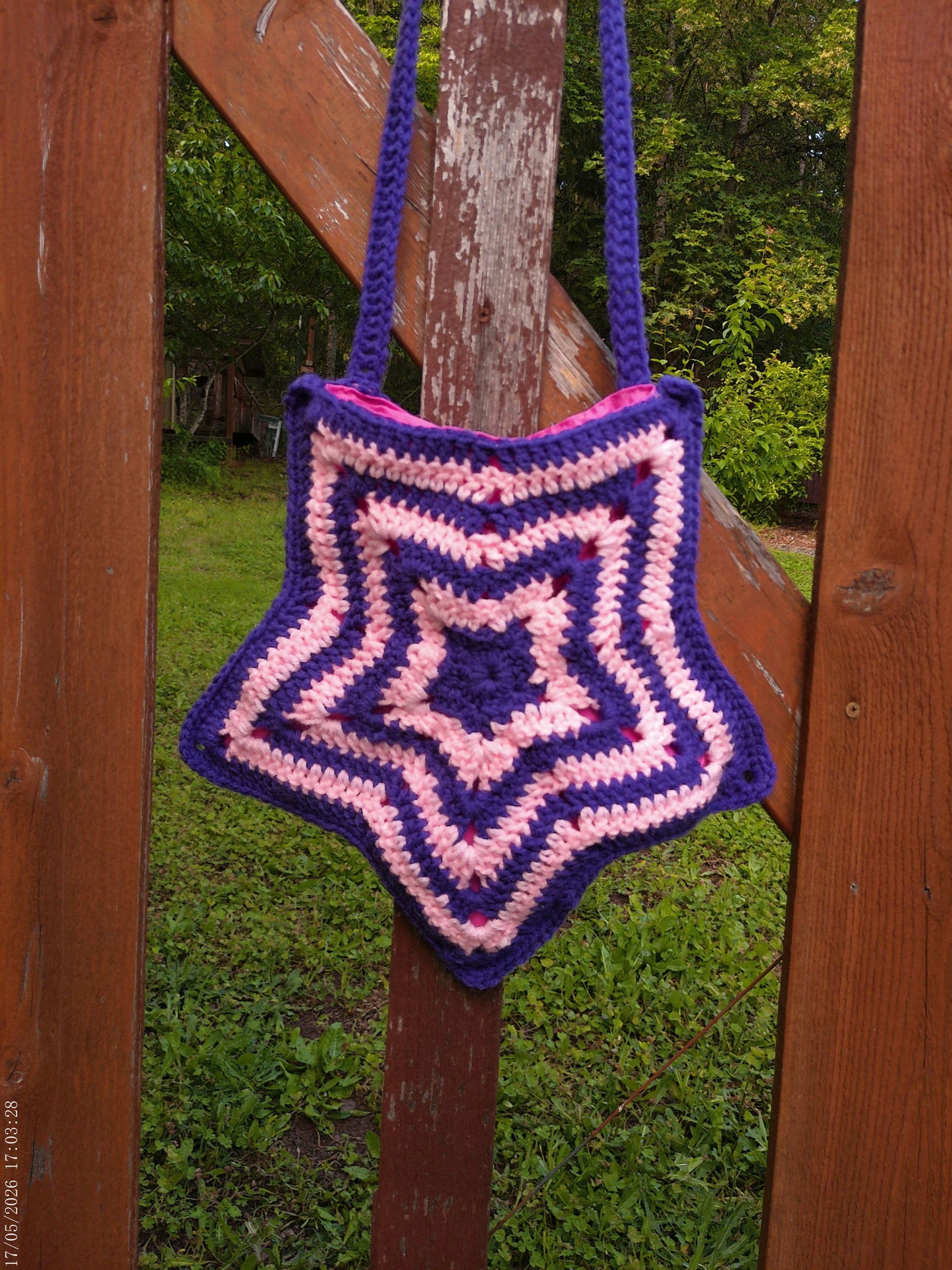 Crochet Star Bag – Pink & Purple