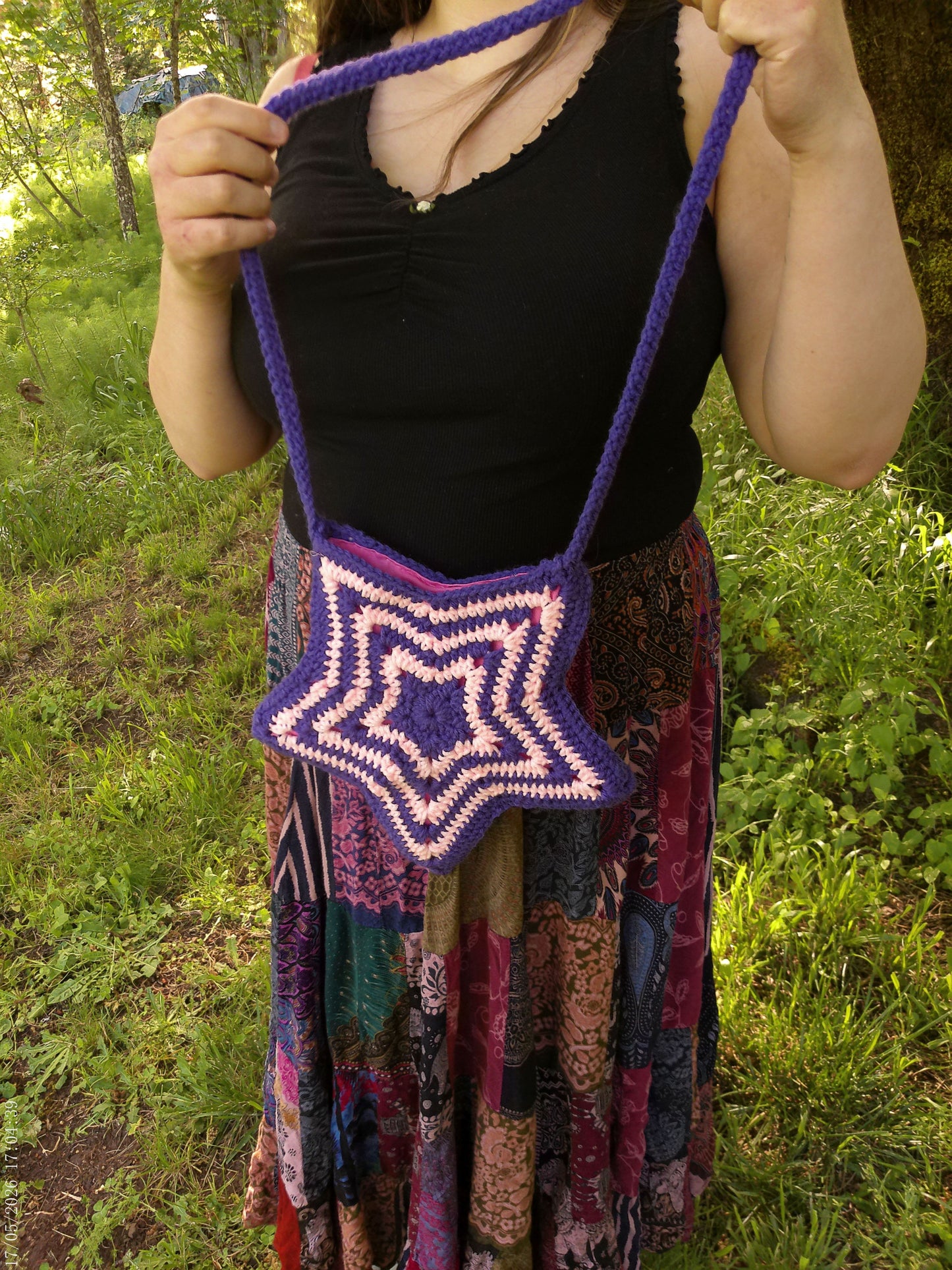 Crochet Star Bag – Pink & Purple