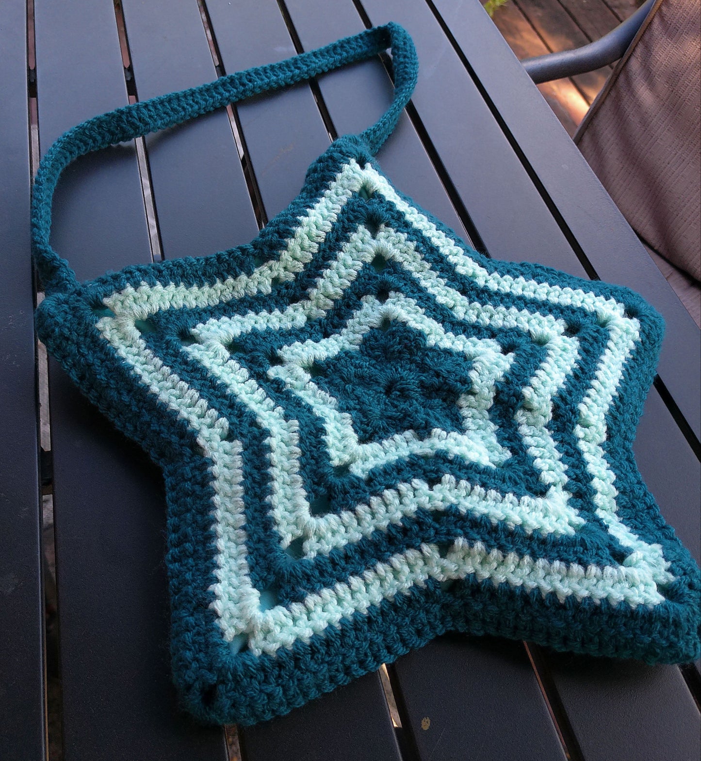 Crochet Star Bag – Blue